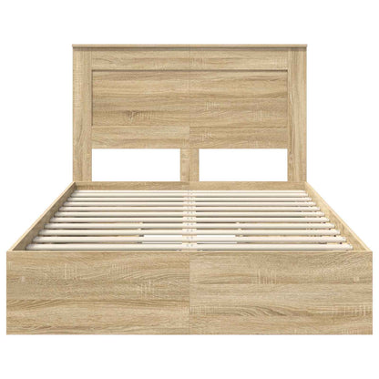 vidaXL Aufbewahrungsbett Sonoma-Eiche 120 x 200 cm Holzwerkstoff