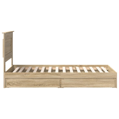 vidaXL Lit de rangement chêne Sonoma 100 x 200 cm bois d'ingénierie