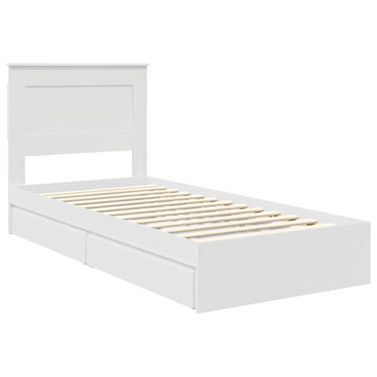 vidaXL Aufbewahrungsbett mit Kopfteil Weiß 90 x 190 cm Holzwerkstoff