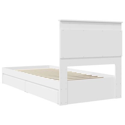 vidaXL Aufbewahrungsbett mit Kopfteil Weiß 90 x 190 cm Holzwerkstoff