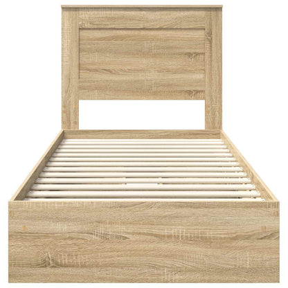 vidaXL Aufbewahrungsbett Sonoma-Eiche 90 x 190 cm Holzwerkstoff