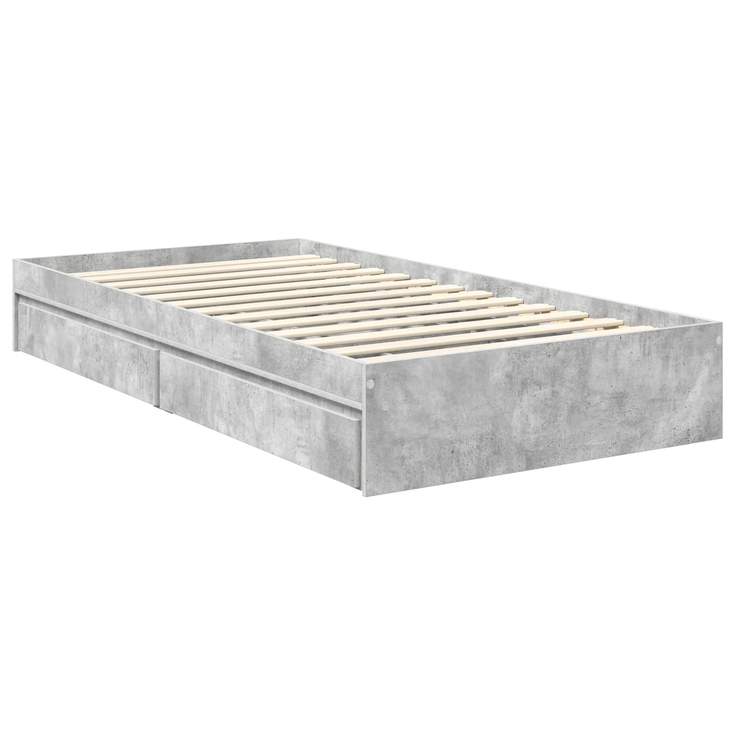 vidaXL Aufbewahrungsbett Beton Grau 90 x 190 cm Holzwerkstoff