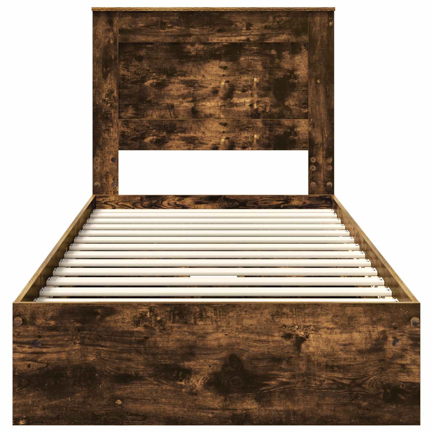 vidaXL Lit de rangement en aggloméré chêne fumé 90 x 190 cm