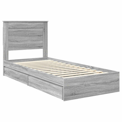 vidaXL Aufbewahrungsbett Graues Sonoma 90 x 190 cm Holzwerkstoff