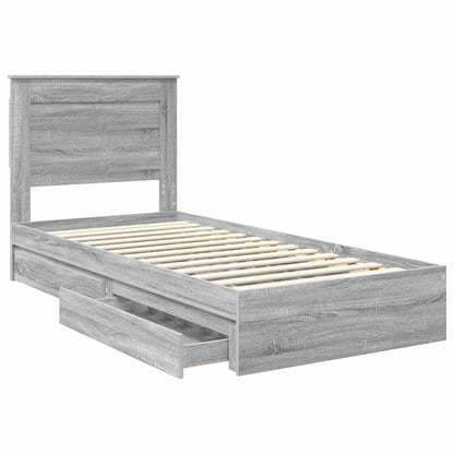 vidaXL Aufbewahrungsbett Graues Sonoma 90 x 190 cm Holzwerkstoff