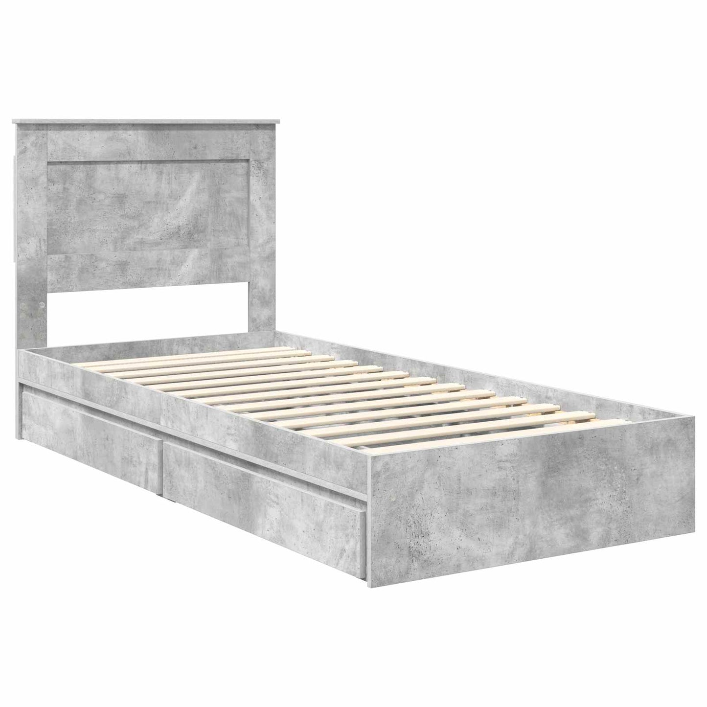 vidaXL Aufbewahrungsbett Beton Grau 90 x 200 cm Holzwerkstoff