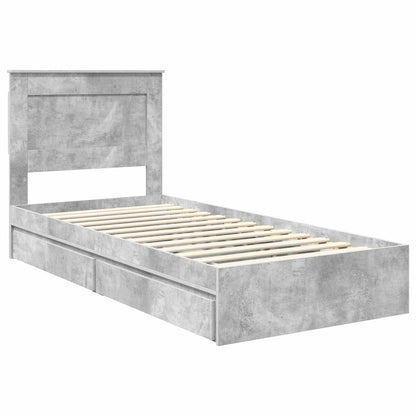 vidaXL Aufbewahrungsbett Beton Grau 75 x 190 cm Holzwerkstoff