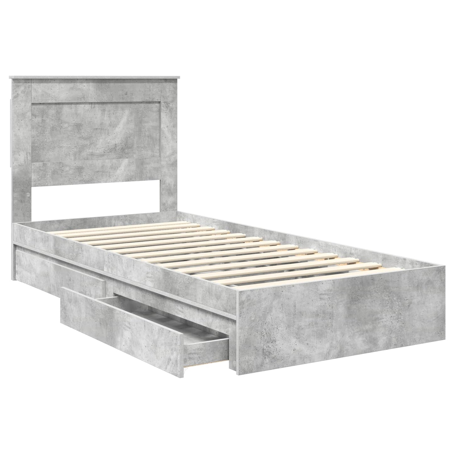 vidaXL Aufbewahrungsbett Beton Grau 75 x 190 cm Holzwerkstoff