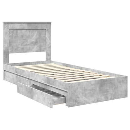 vidaXL Aufbewahrungsbett Beton Grau 75 x 190 cm Holzwerkstoff