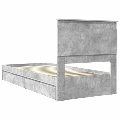 vidaXL Aufbewahrungsbett Beton Grau 75 x 190 cm Holzwerkstoff