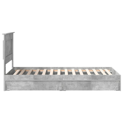vidaXL Aufbewahrungsbett Beton Grau 75 x 190 cm Holzwerkstoff