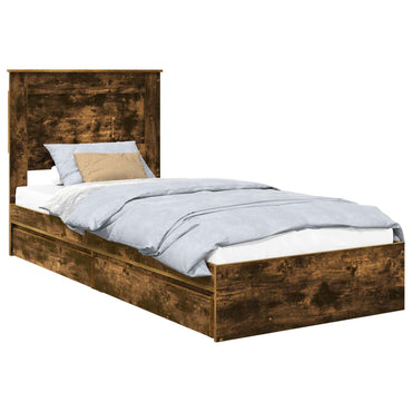vidaXL Aufbewahrungsbett Geräucherte Eiche 75 x 190 cm Holzwerkstoff