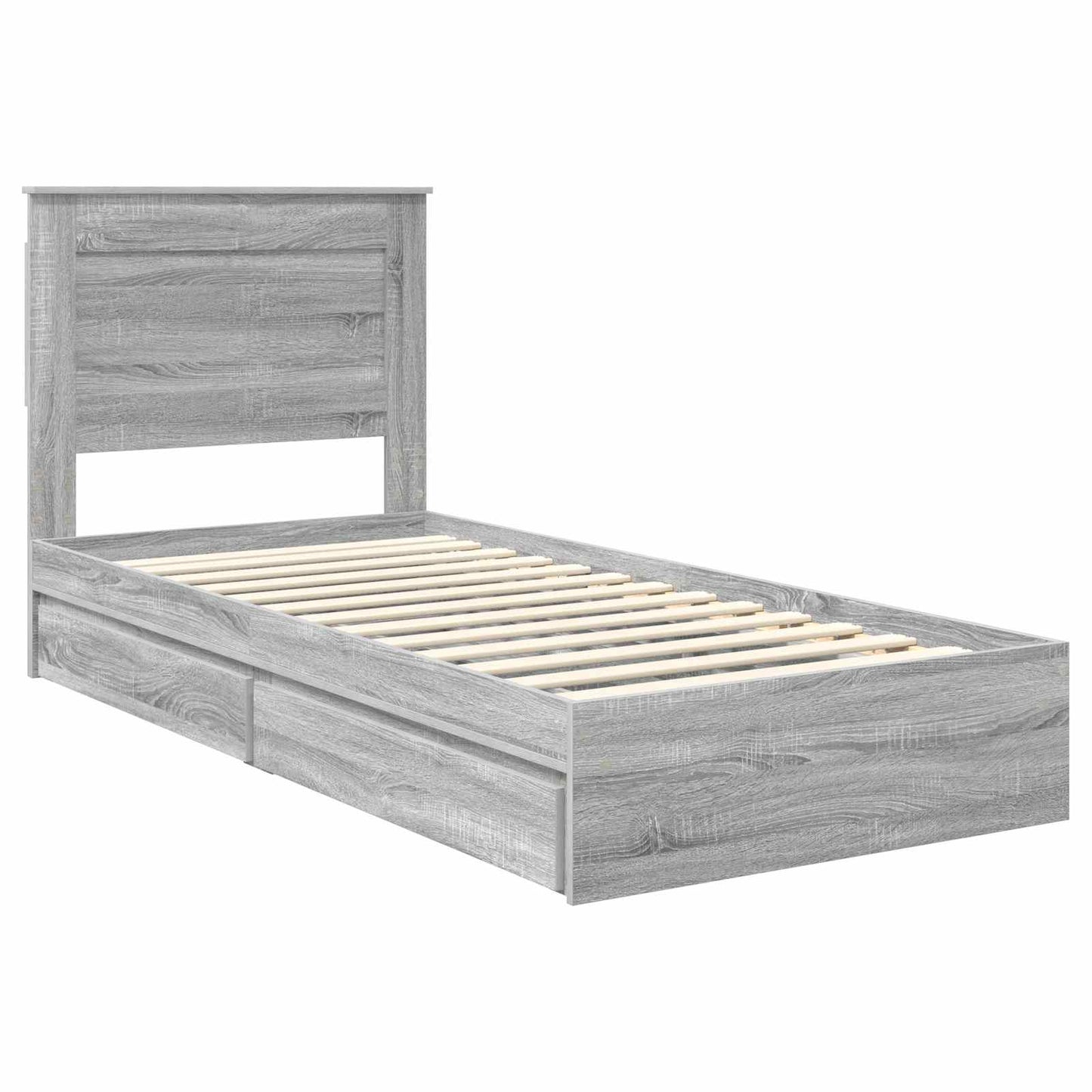 vidaXL Aufbewahrungsbett Graues Sonoma 75 x 190 cm Holzwerkstoff