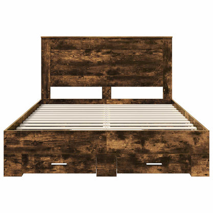 vidaXL Cadre de lit avec tiroirs et tête de lit en bois d'ingénierie