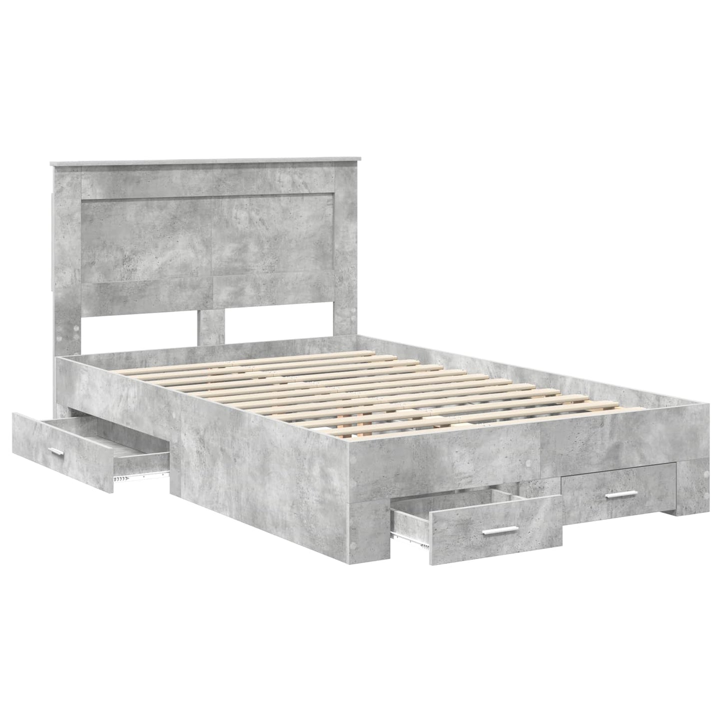 vidaXL Cadre de lit avec tiroirs et tête de lit en bois d'ingénierie