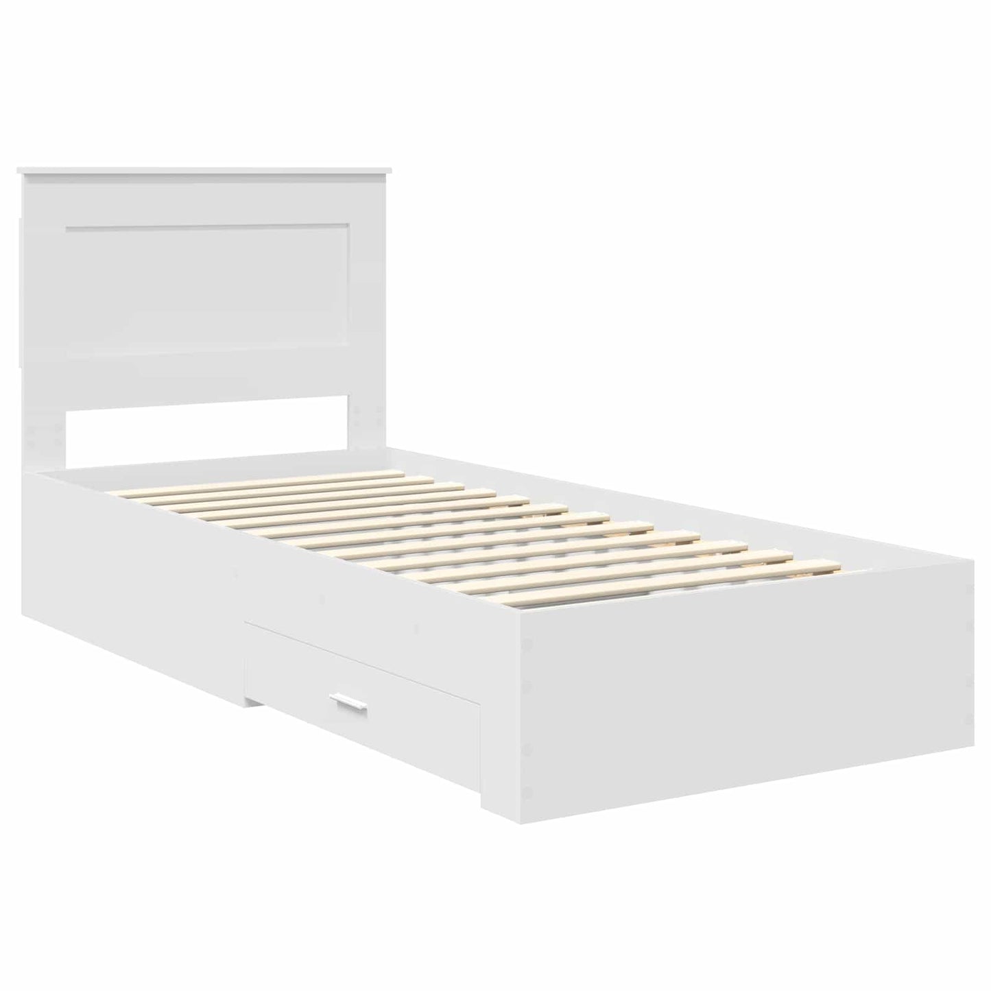 vidaXL Bettrahmen Weiß und Silber 75 x 190 cm Holzwerkstoff