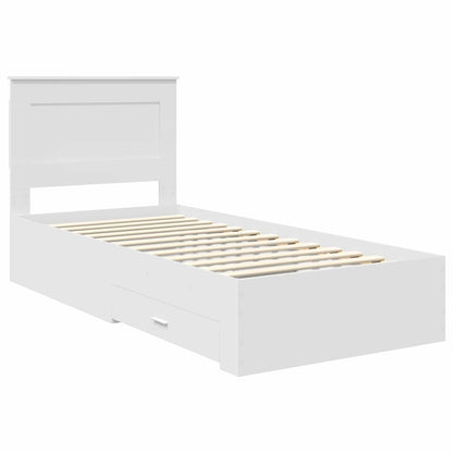 vidaXL Bettrahmen Weiß und Silber 75 x 190 cm Holzwerkstoff