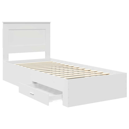 vidaXL Bettrahmen Weiß und Silber 75 x 190 cm Holzwerkstoff