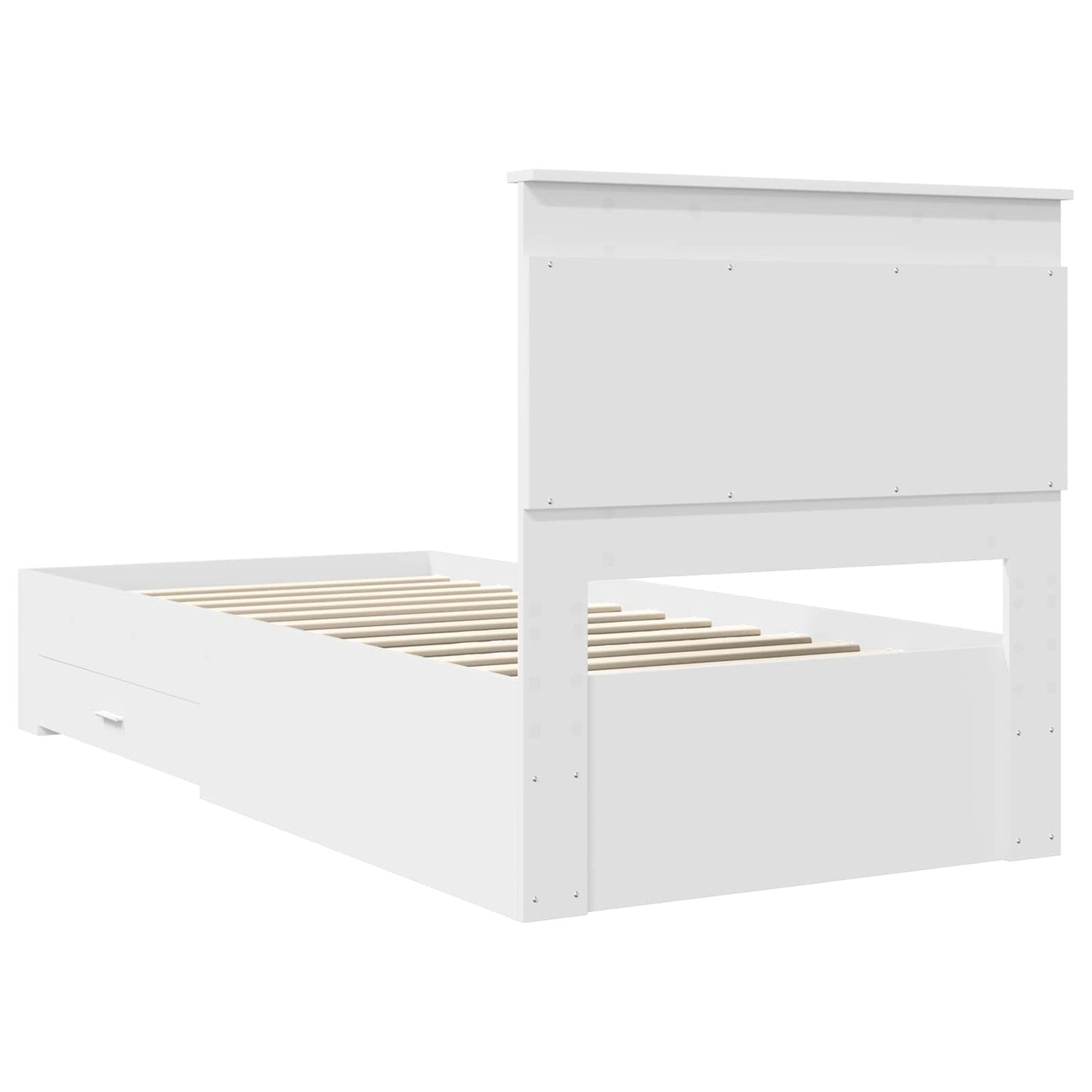vidaXL Bettrahmen Weiß und Silber 75 x 190 cm Holzwerkstoff