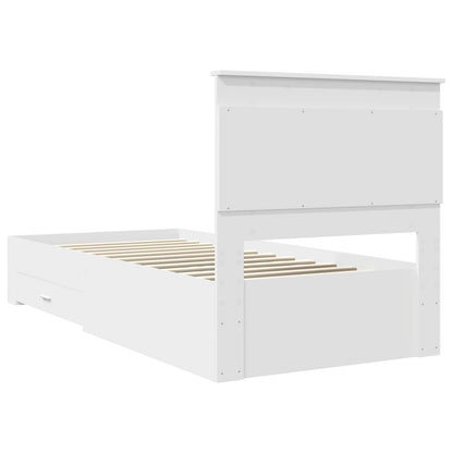 vidaXL Bettrahmen Weiß und Silber 75 x 190 cm Holzwerkstoff
