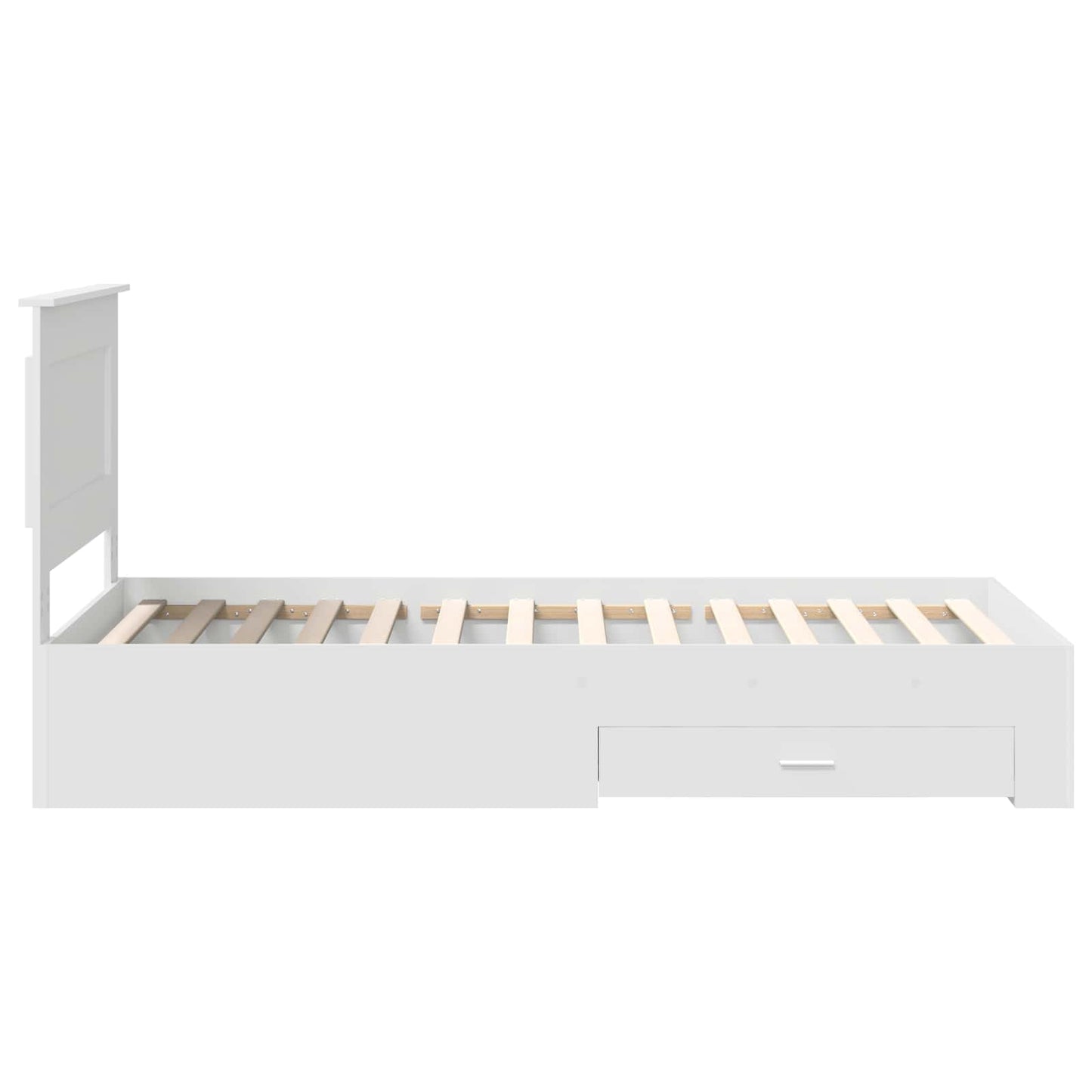 vidaXL Bettrahmen Weiß und Silber 75 x 190 cm Holzwerkstoff