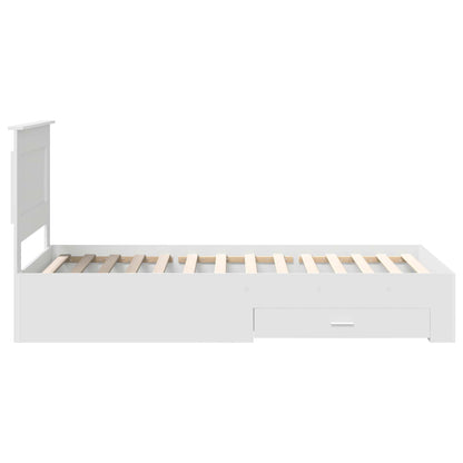 vidaXL Bettrahmen Weiß und Silber 75 x 190 cm Holzwerkstoff