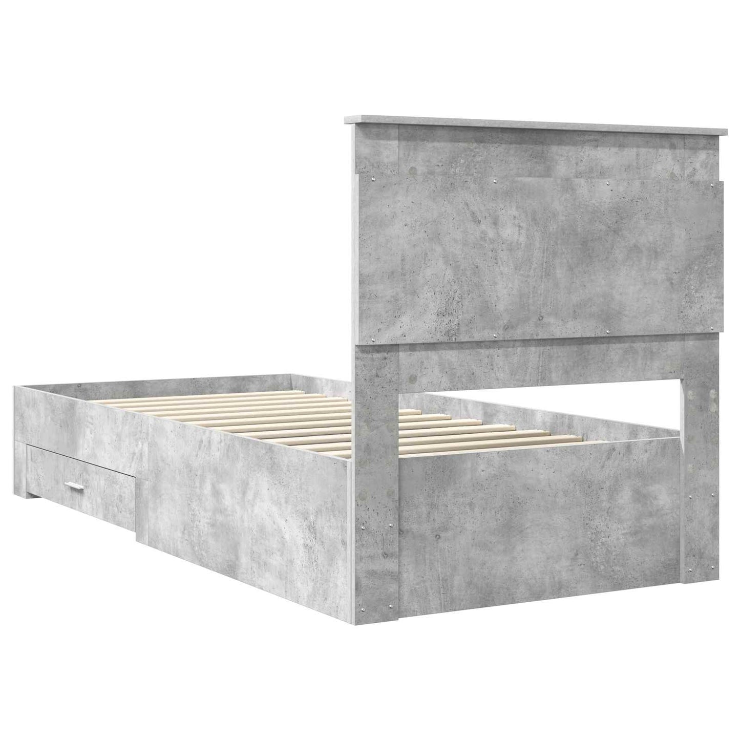 vidaXL Bettrahmen Beton Grau und Silber 75 x 190 cm Holzwerkstoff