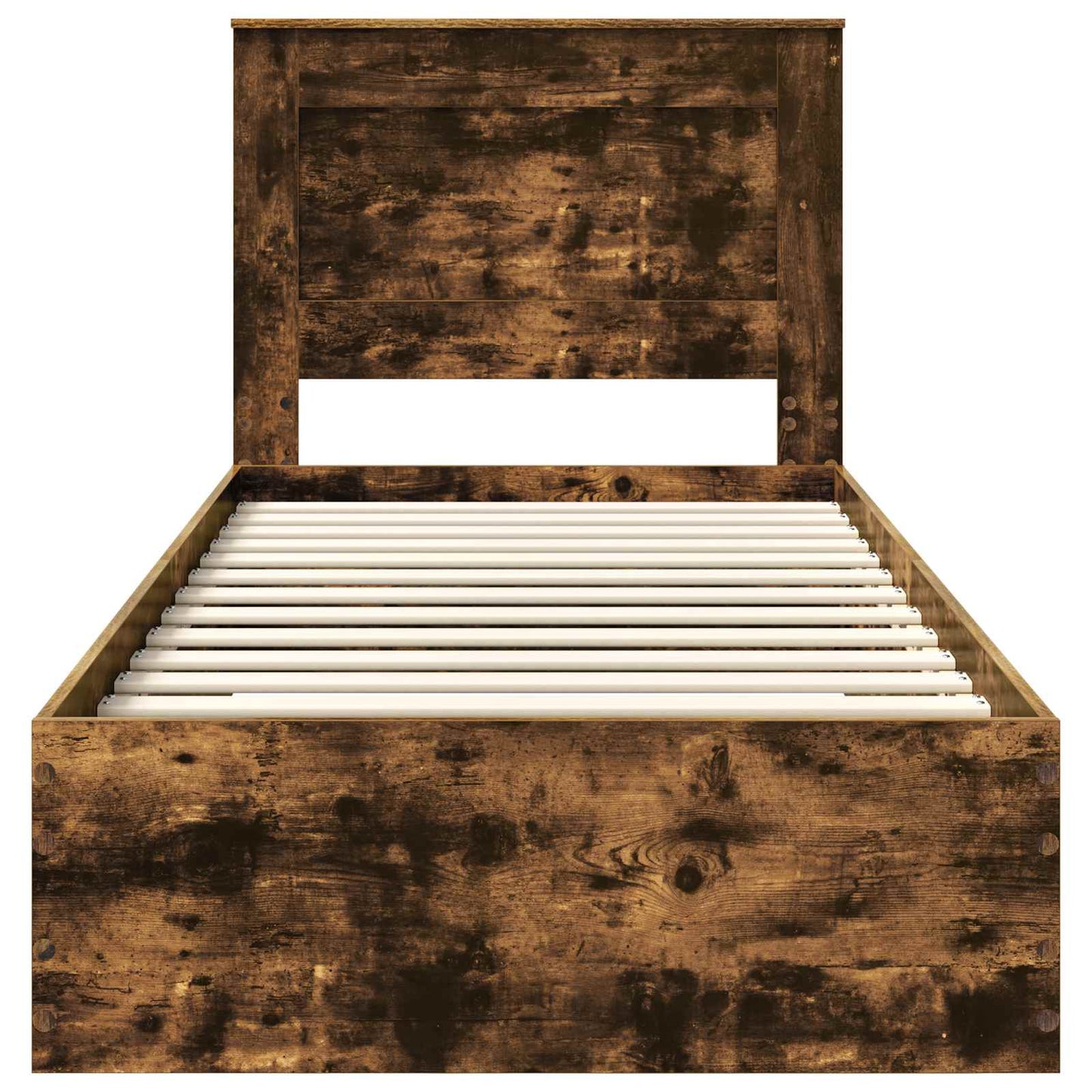 Bettrahmen Rauchige Eiche und Silber 75 x 190 cm Holzwerkstoff