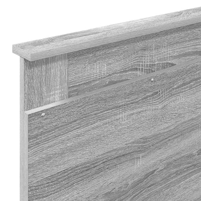 vidaXL Bettrahmen Graue Sonoma und Silber 75 x 190 cm Holzwerkstoff