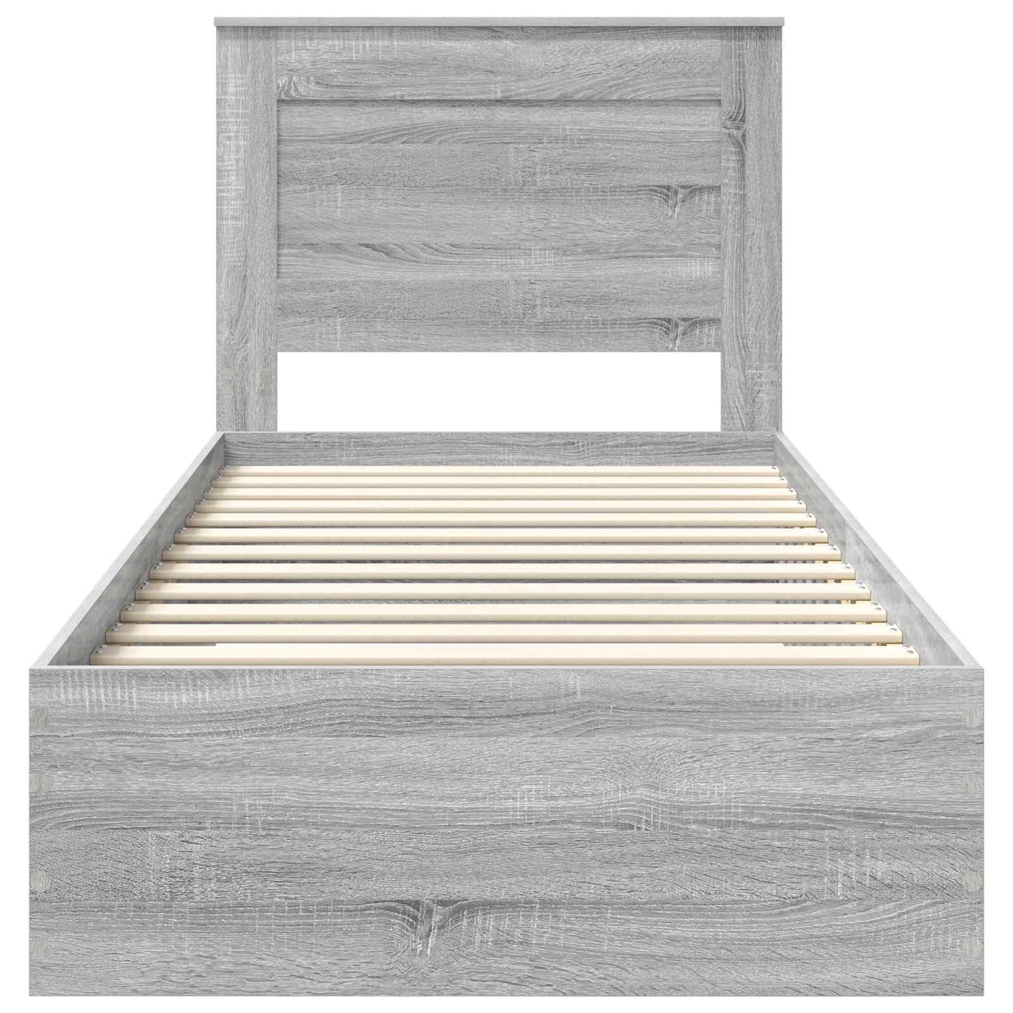 vidaXL Bettrahmen Graue Sonoma und Silber 75 x 190 cm Holzwerkstoff