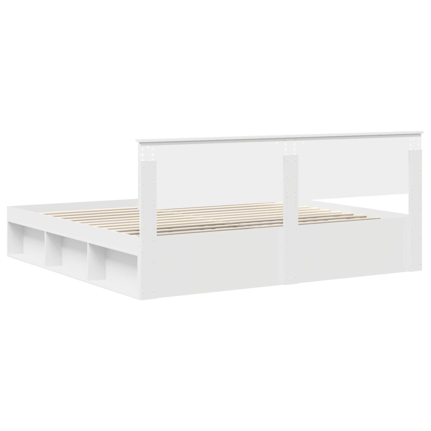 vidaXL Bettrahmen mit Kopfteil Weiß 200 x 200 cm Massives Kiefernholz