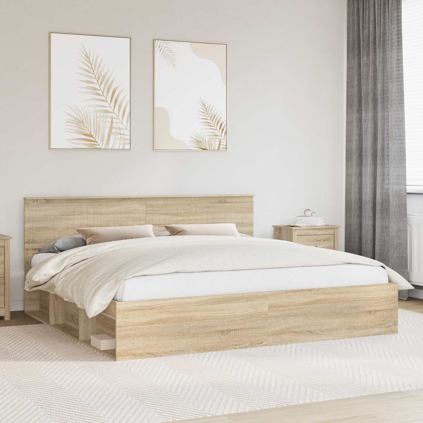 vidaXL Bettrahmen Sonoma 200 x 200 cm Massives Kiefernholz