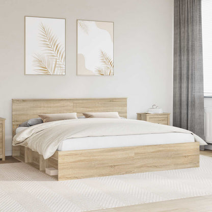 vidaXL Bettrahmen Sonoma 200 x 200 cm Massives Kiefernholz