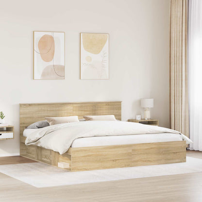 vidaXL Bettrahmen Sonoma 200 x 200 cm Massives Kiefernholz