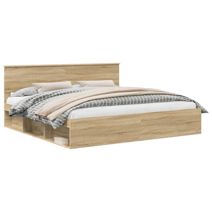 vidaXL Bettrahmen Sonoma 200 x 200 cm Massives Kiefernholz