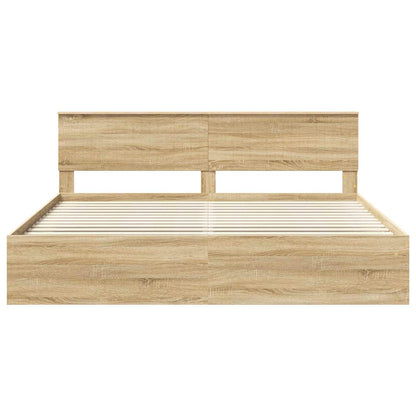 vidaXL Bettrahmen Sonoma 200 x 200 cm Massives Kiefernholz