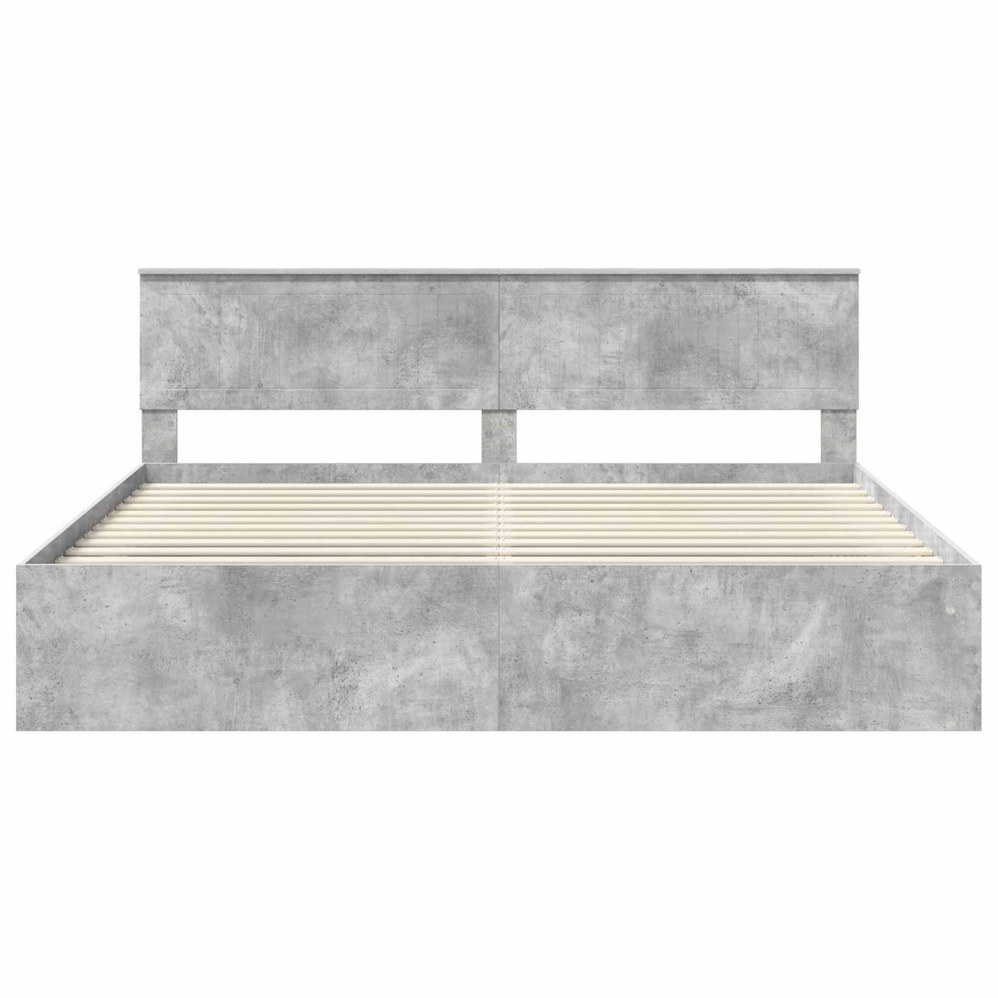 vidaXL Bettrahmen mit Kopfteil Beton 200 x 200 cm Massives Kiefernholz
