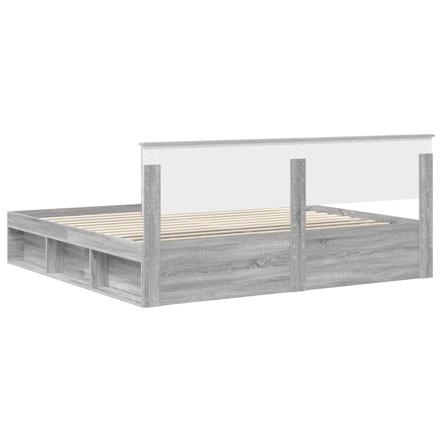 vidaXL Cadre de lit Gris Sonoma 200 x 200 cm Pin massif