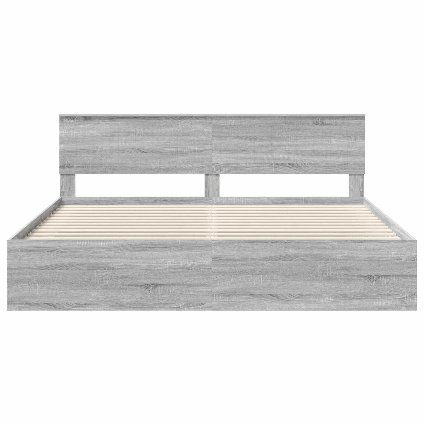 vidaXL Cadre de lit Gris Sonoma 200 x 200 cm Pin massif