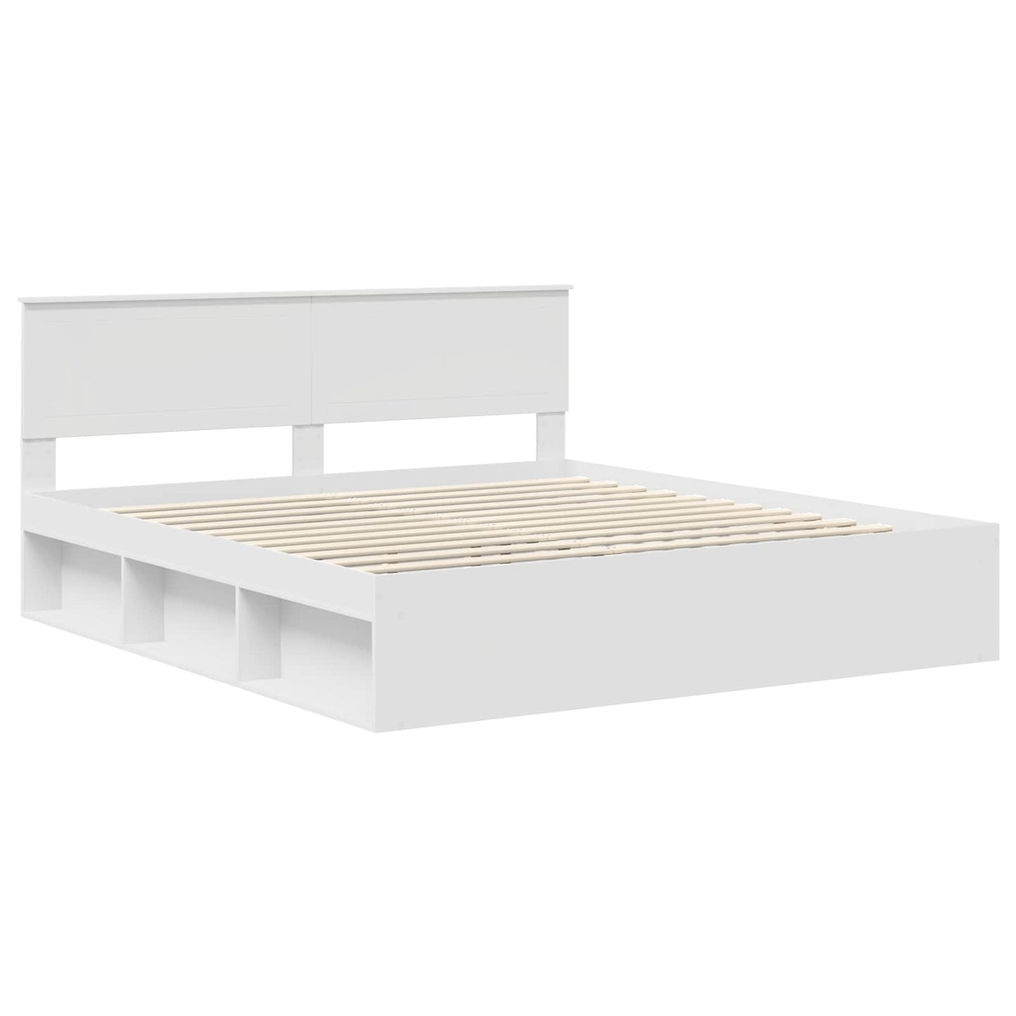 vidaXL Bettrahmen mit Kopfteil Weiß 180 x 200 cm Massives Kiefernholz