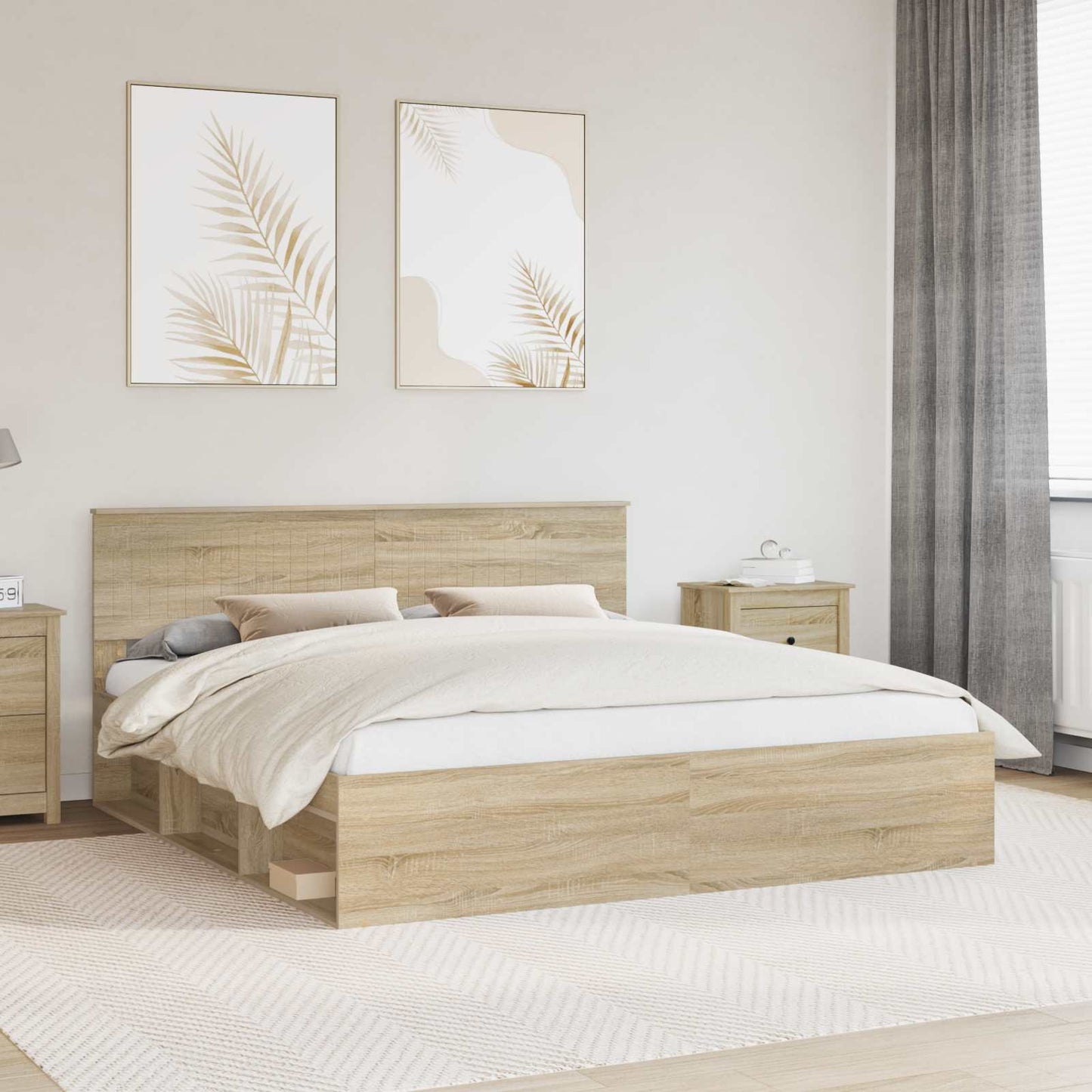 vidaXL Cadre de lit Sonoma 180 x 200 cm en pin massif