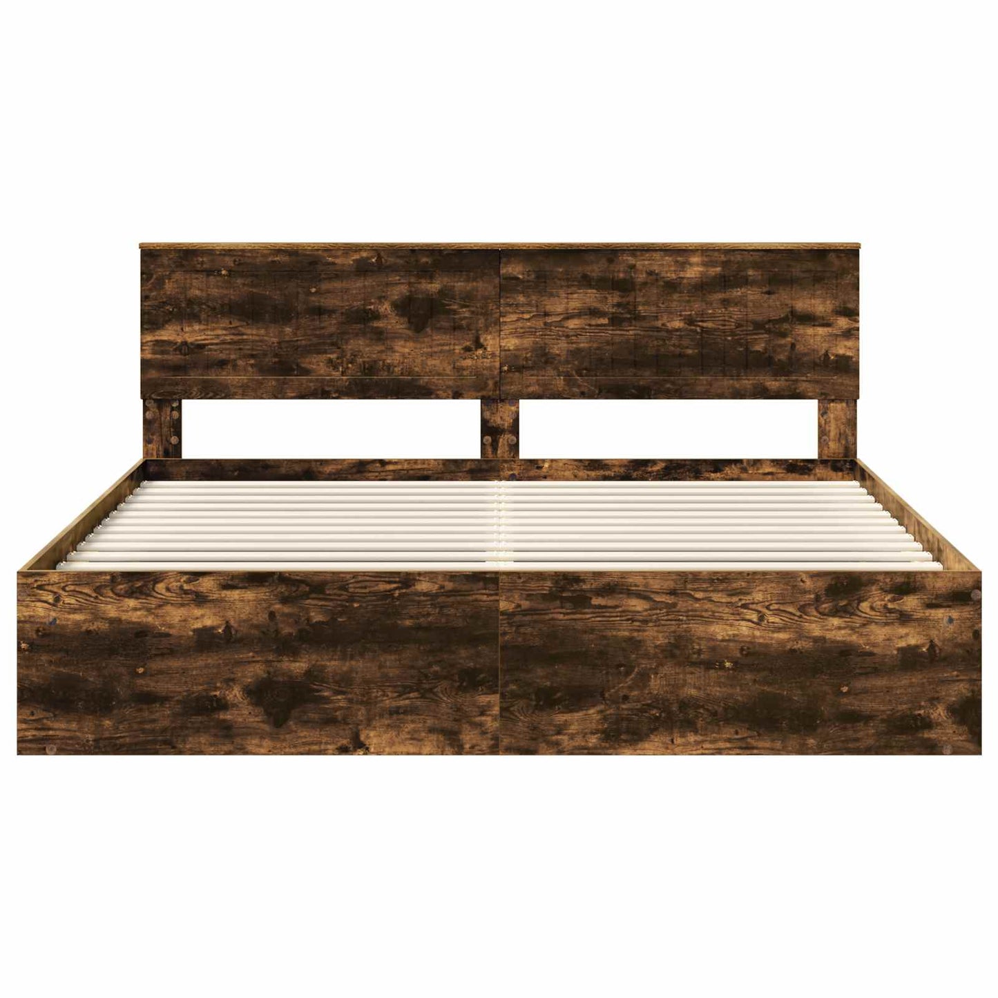 vidaXL Cadre de lit Chêne fumé 180 x 200 cm Bois de pin massif