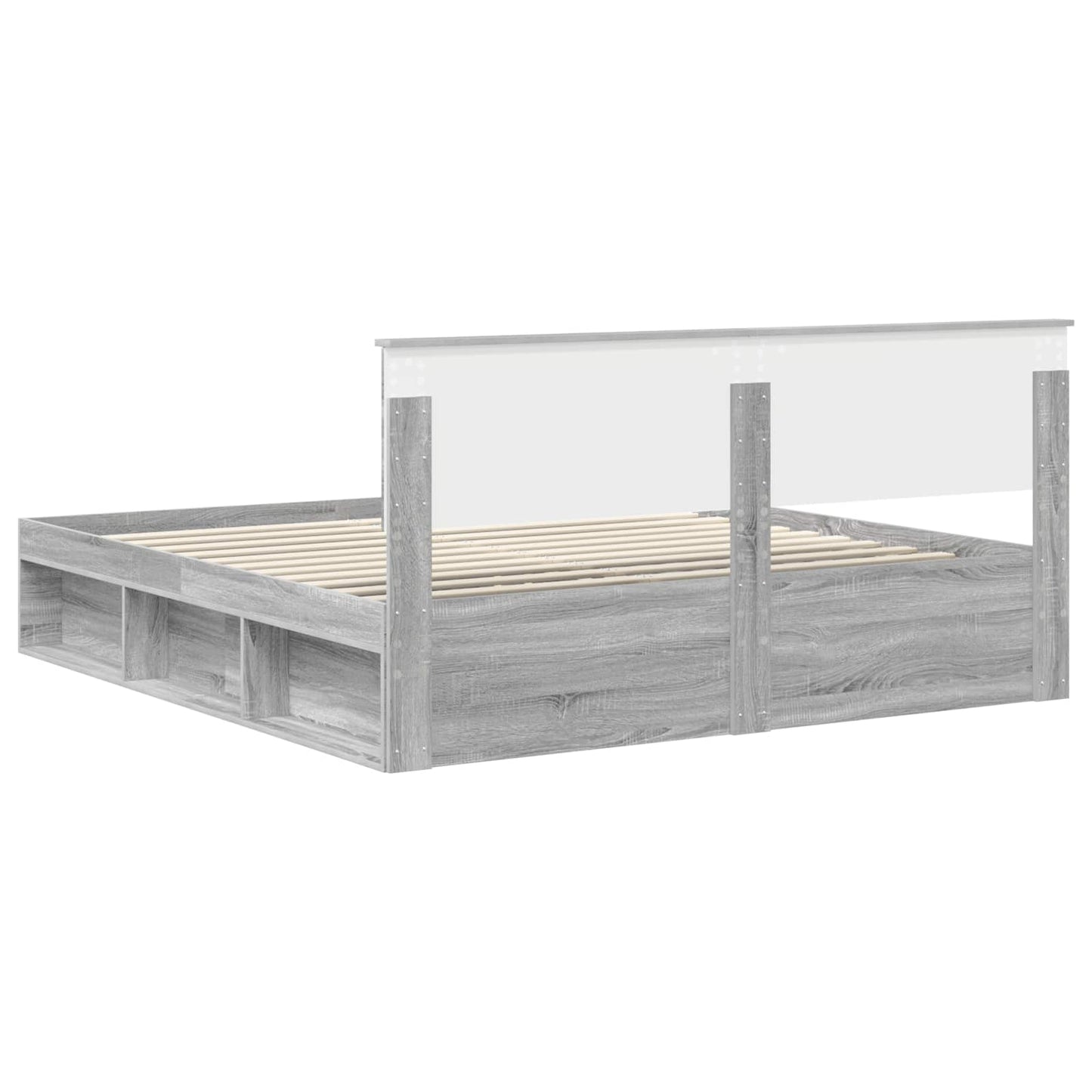 vidaXL Cadre de lit Sonoma Gris 180 x 200 cm Bois de pin massif