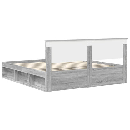 vidaXL Cadre de lit Sonoma Gris 180 x 200 cm Bois de pin massif