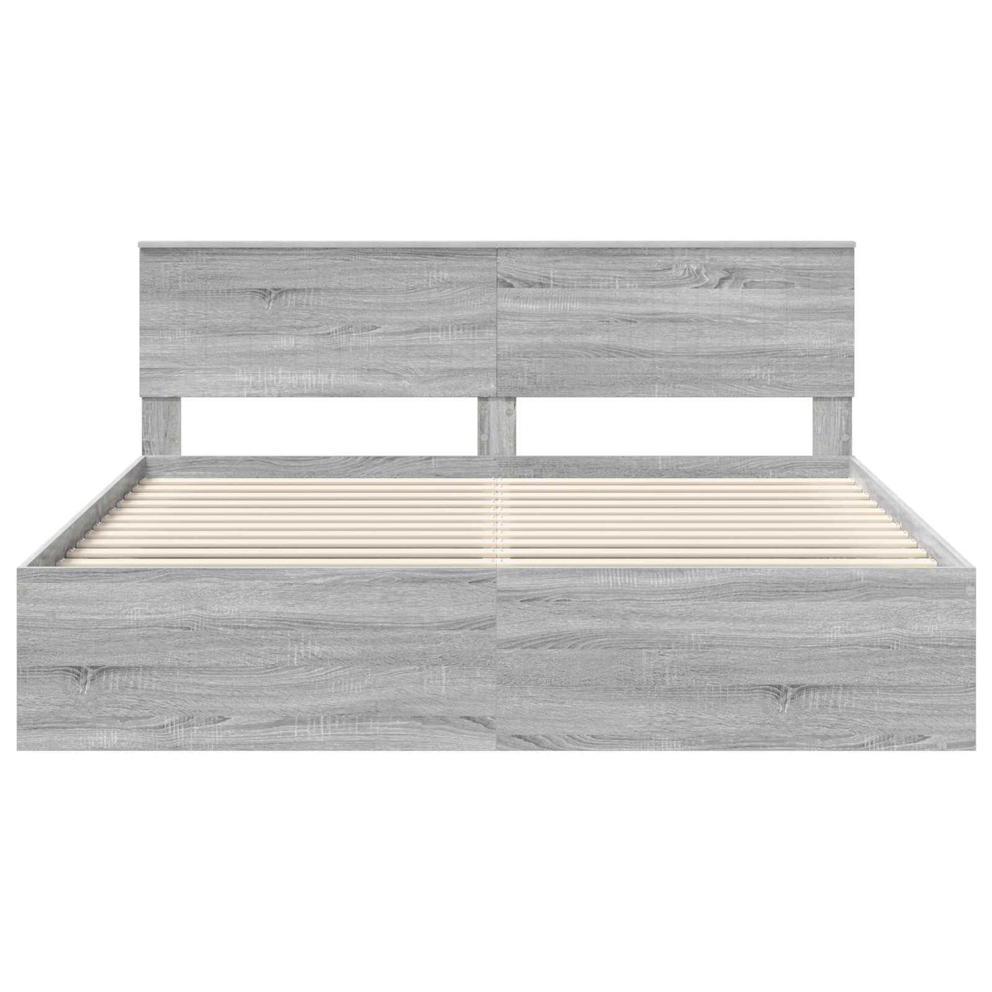 vidaXL Cadre de lit Sonoma Gris 180 x 200 cm Bois de pin massif