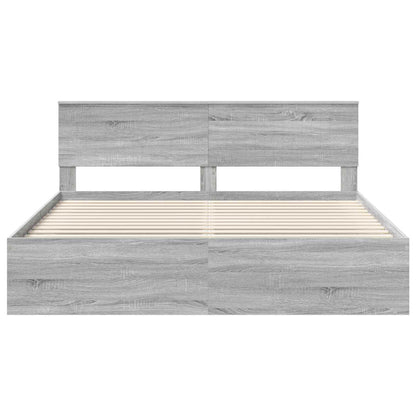 vidaXL Cadre de lit Sonoma Gris 180 x 200 cm Bois de pin massif