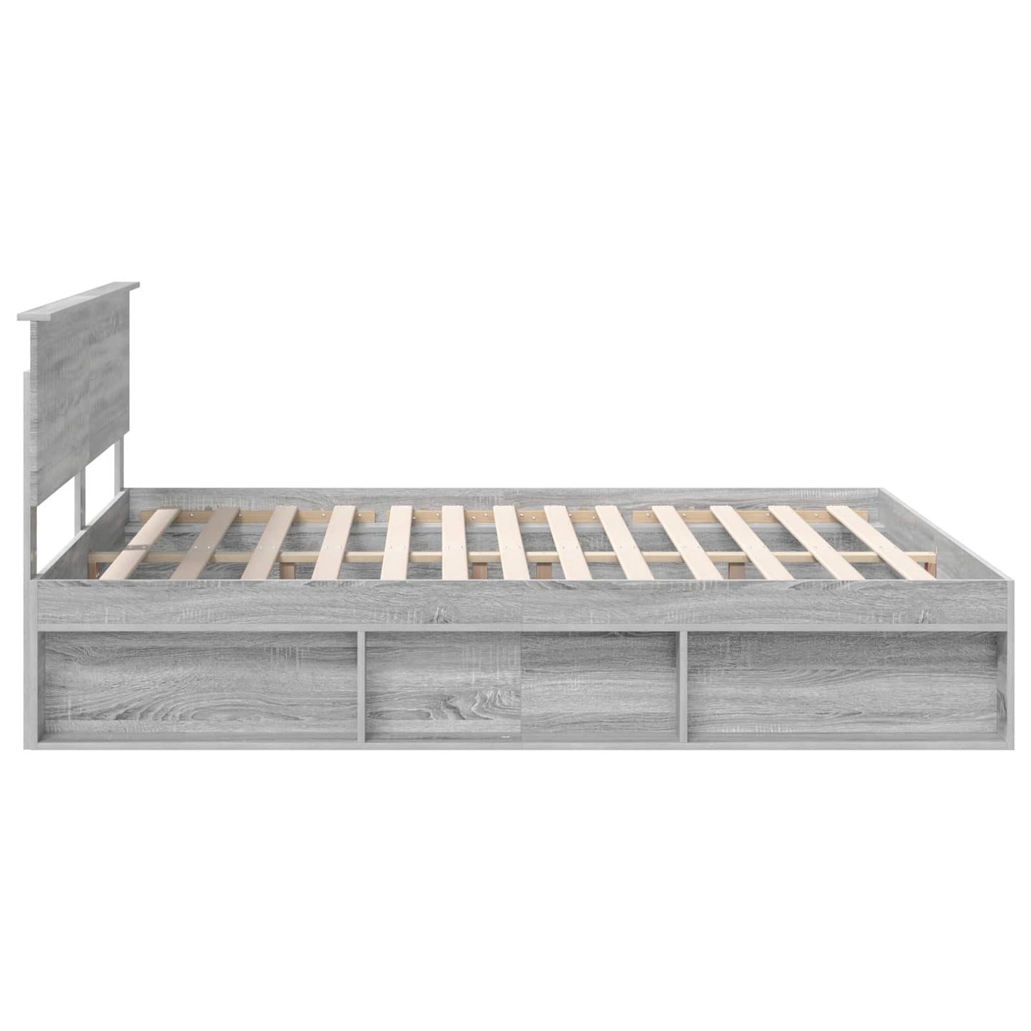 vidaXL Cadre de lit Sonoma Gris 180 x 200 cm Bois de pin massif