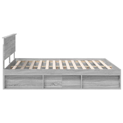 vidaXL Cadre de lit Sonoma Gris 180 x 200 cm Bois de pin massif
