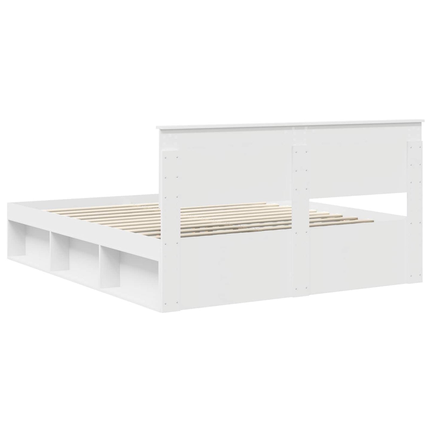 vidaXL Cadre de lit avec tête de lit Blanc 160 x 200 cm Bois de pin massif