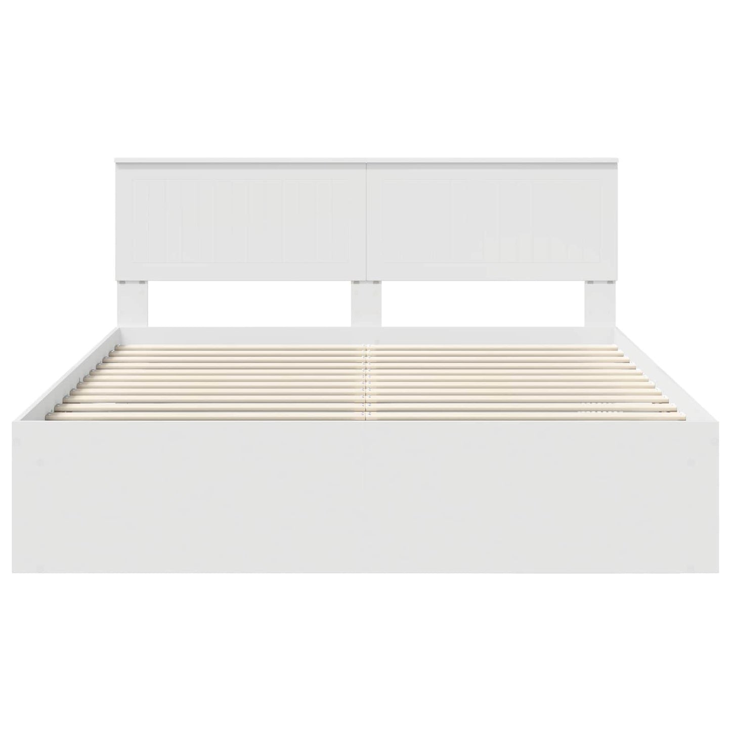 vidaXL Cadre de lit avec tête de lit Blanc 160 x 200 cm Bois de pin massif